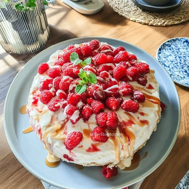 Bringebær-cheesecake uten steking