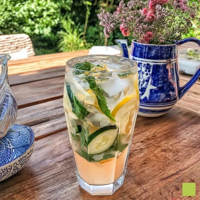 Hjemmelaget mynte-agurk-limonade
