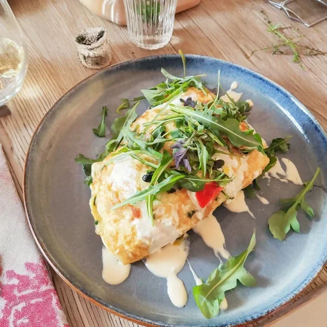 Urteomelett med geitost