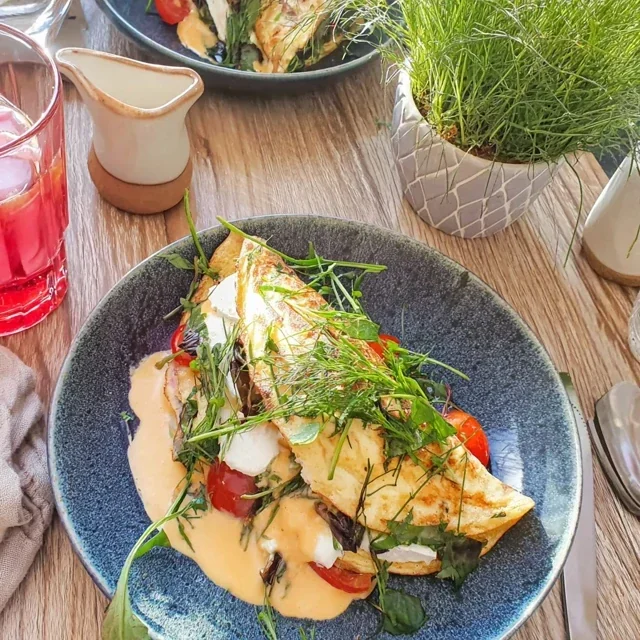 Urteomelett med geitost