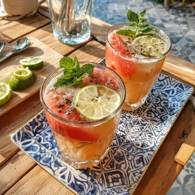 Vannmelon-agua-fresca med lime