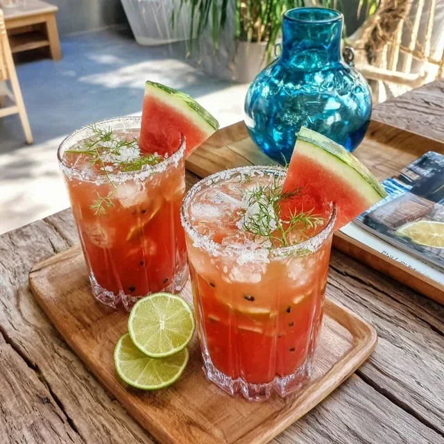 Vannmelon-agua-fresca med lime